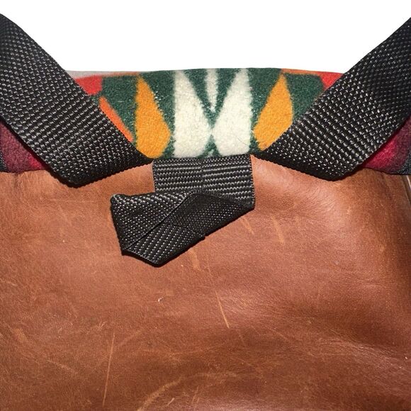 Pendleton Vintage 90s Wool Leather Mini Backpack Aztec Southwestern PRISTINE - Picture 11 of 13